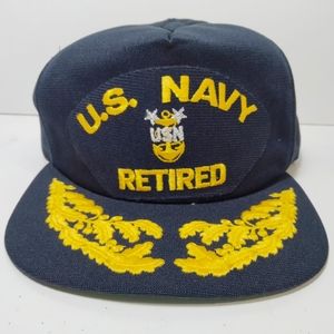 US Navy RETIRED Cap-10 Mens Baseball Snapback Hat Cap Vintage United States USN